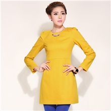 歌莉娅同款毛呢连衣裙长袖秋装厂家直销质量保证羊毛连衣裙批发