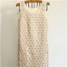 2013秋季新款韩版手工钉珠亮片镂空无袖连衣裙甜美小礼服洋装裙子