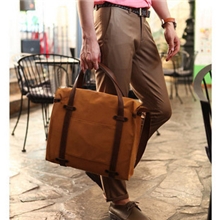 三色商务帆布包1012帆布手提包单肩挎包商务包帆布韩版公文包男包