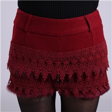 2013秋冬新款时尚女装蕾丝拼接个性休闲短裤时尚女裤子