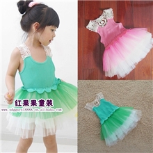 【红果果】夏装新款儿童宝宝公主裙韩版背心裙连衣裙