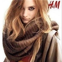 hm秋冬季女金丝马海毛围脖手工保暖毛线围巾义乌围脖脖套批发