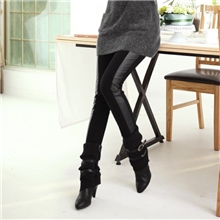 韩版拼皮秋冬新款打底裤全棉九分裤靴裤时尚修身打底裤批发