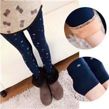 2013冬季新品双层加厚加绒可爱雪花一体保暖裤子打底裤批发S12