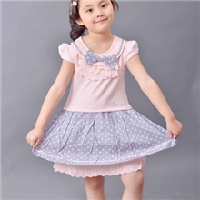 哥俩好2013年新款学院风连衣裙小淑女连衣裙蝴蝶结加波点童裙