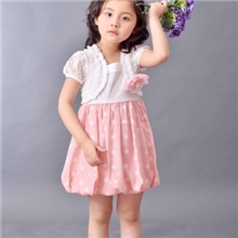 儿童服装批发波点拼色连衣裙韩版公主裙2013年新款雪纺连衣裙