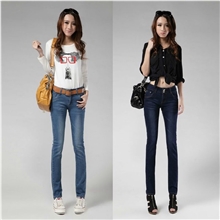2013新款韩国女式牛仔裤中腰显瘦小脚铅笔裤长款牛仔裤批发
