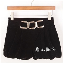 2013秋冬新韩版休闲南瓜裤时尚金属腰带灯芯绒灯笼裤短裤女热裤子
