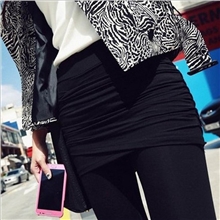 2013韩国秋冬百褶裤交叉褶皱裙裤假两件裤裙包臀打底裤女裤