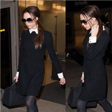 2013新款欧美贝嫂同款维多利亚修身气质翻领连衣裙