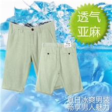 订货产品2013夏季韩版亚麻短裤男式休闲裤男裤男士五分裤批发539