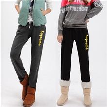 小脚加绒运动裤女长裤棉秋冬款显瘦收口卫裤加厚韩版哈伦宽松休闲