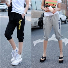 薄款小脚运动七分裤女夏装宽松显瘦卫裤大码哈伦中裤韩版休闲短裤