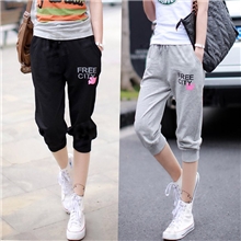 纯棉夏宽松大码7七分运动裤哈伦中裤韩版休闲短裤七分裤显瘦女裤