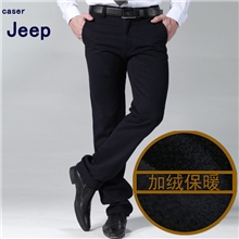 caserJeep卡萨吉普加绒加厚男裤男款休闲裤长裤直筒裤摇粒绒