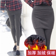 【预定7天发】加绒加厚假两件裙裤韩版包臀显瘦打底裤女裤批发