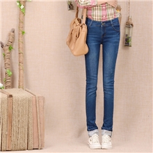 【牧场牛仔】两穿翻边小脚裤牛仔裤铅笔裤批发韩版弹力修身显瘦