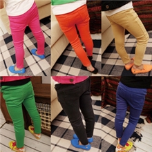 秋款童装糖果色水洗牛仔弹力打底裤小脚裤童装批发0.7kg