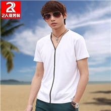 厂家批发新款全棉男士t恤短袖t恤男装日韩版男式T恤代理加盟