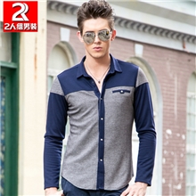 【伙拼】2人组秋冬韩版男式衬衫长袖男装衬衫修身男潮衬衣批发