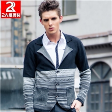 【伙拼】2人组新款男式针织开衫韩版全棉针织外套毛衣小西装
