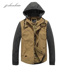 9.4备货节男士时尚拼接休闲夹克外套秋冬热销连帽男士夹克外套