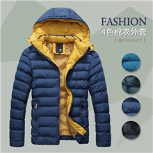 羽绒棉衣男冬款羽绒保暖休闲棉衣加厚休闲棉服时尚连帽棉沃