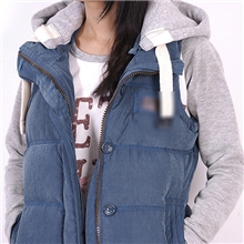 111-0004韩版女装精品2013秋冬直销可脱卸帽鹿茸皮加厚棉马甲