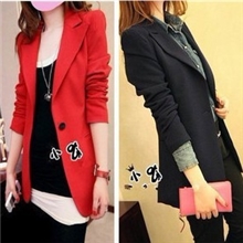 2013新款春装女装外套小耸肩欧美垫肩款修身中长款一粒扣小西装