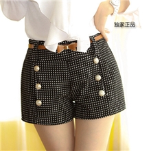 瑞丽女装新款大码宽松工装纽扣靴裤女毛呢女式秋冬短裤女裤批发