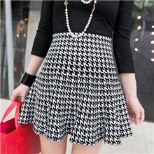 2013秋装新款高腰包臀荷叶边包臀半身裙格子千鸟大摆短裙蓬蓬裙