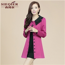 西琦尔2013秋冬新款大码风衣外套韩版修身大衣风衣外套女823