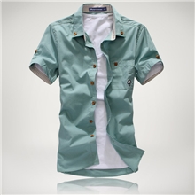 【下架】2013夏季新款男装批发修身休闲短袖衬衫上衣一件代发