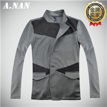 男装新款休闲西服修身韩版602立领拼接男潮流秋装男特价薄西服