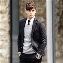 厂家直销秋装新款韩版男士修身西服外套男式休闲毛呢西服