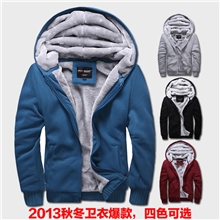 邦格狼男士加绒卫衣D70厂家批发代发秋冬外套连帽卫衣品牌男装