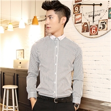 2013秋冬新款HFY2013731韩版休闲长袖衬衫男士修身条纹衬衣衬衫