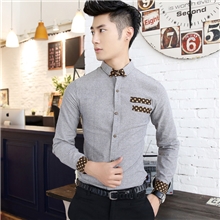 2013秋冬HFY2013703男士休闲长袖衬衫韩版修身英伦衬衫男衬衣