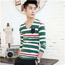 2013秋冬HFY2013746男士长袖T恤韩版修身大条纹潮男装