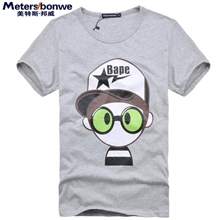 MB男款半袖个性男士短袖T恤韩版夏装男装新款美特斯邦威BAPE