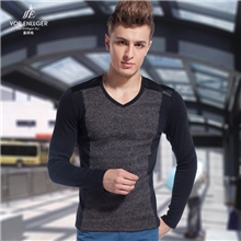 皇英格秋季新品男装长袖t恤时尚休闲修身型长袖t恤男