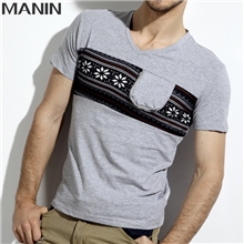 新款时尚休闲V领男士短袖T恤男装打底衫男短袖夏装打底衫批发