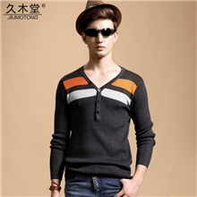 秋冬新品男式毛衣男装加厚毛衣批发长袖V领时尚男士针织毛衫