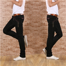 一件代发黑色牛仔裤韩版男式修身牛仔裤韩版小脚裤男士牛仔裤