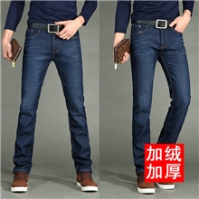 秋冬季2013牛仔裤男士牛仔长裤子直筒潮加绒加厚修身男式裤子保暖