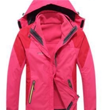 山林探路者女款户外抓绒内胆防风防水登山服女冲锋衣三合一