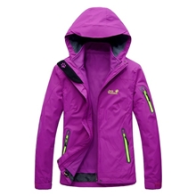 2013女户外冲锋衣登山防水防风抓绒内胆两件套三合一代发厂家批发