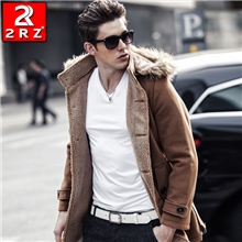 冬装新款男士呢大衣风衣外套男式加绒中长款加厚韩版朝男装呢大衣