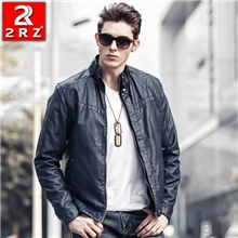 冬装加绒加厚保暖时尚韩版皮夹克男式PU机车皮衣男士外套
