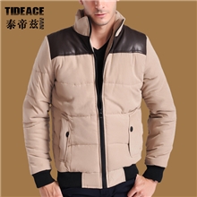 2013冬季外套男时尚加厚棉衣男棉服男拼接男士棉衣男式一件代发